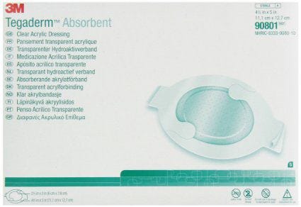 3M Tegaderm 90800 Acrylic Dressing Adhesive 3 X 3 Inch Acrylic Sterile, Box of 5 - Image 2