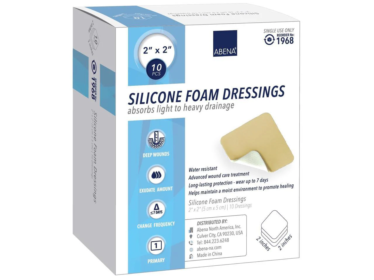Abena 1968 Silicone Foam Dressing, Case of 200 - Image 3