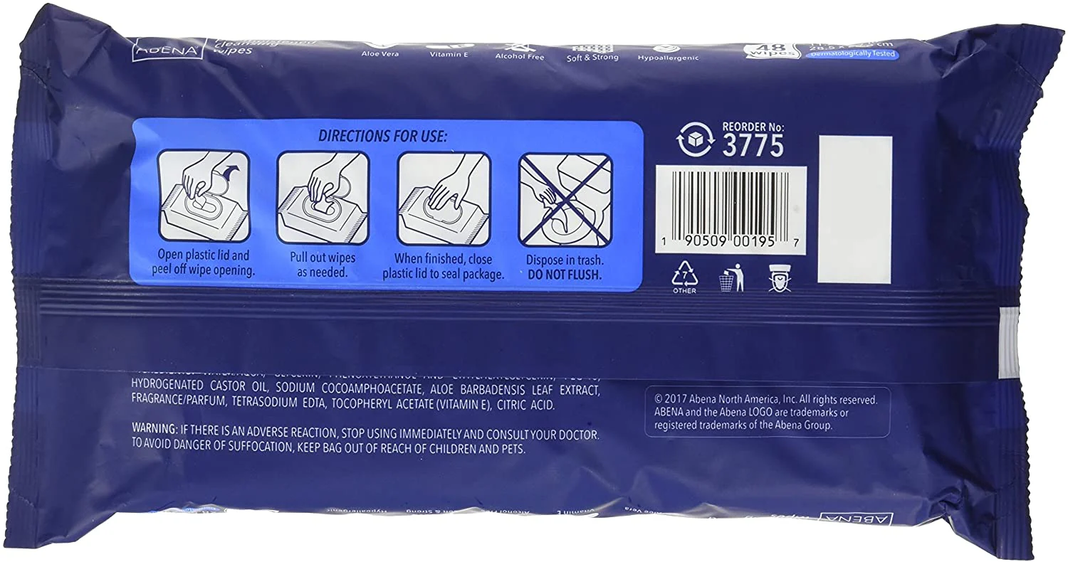 Abena Premoistened Cleansing Wipes - Image 3