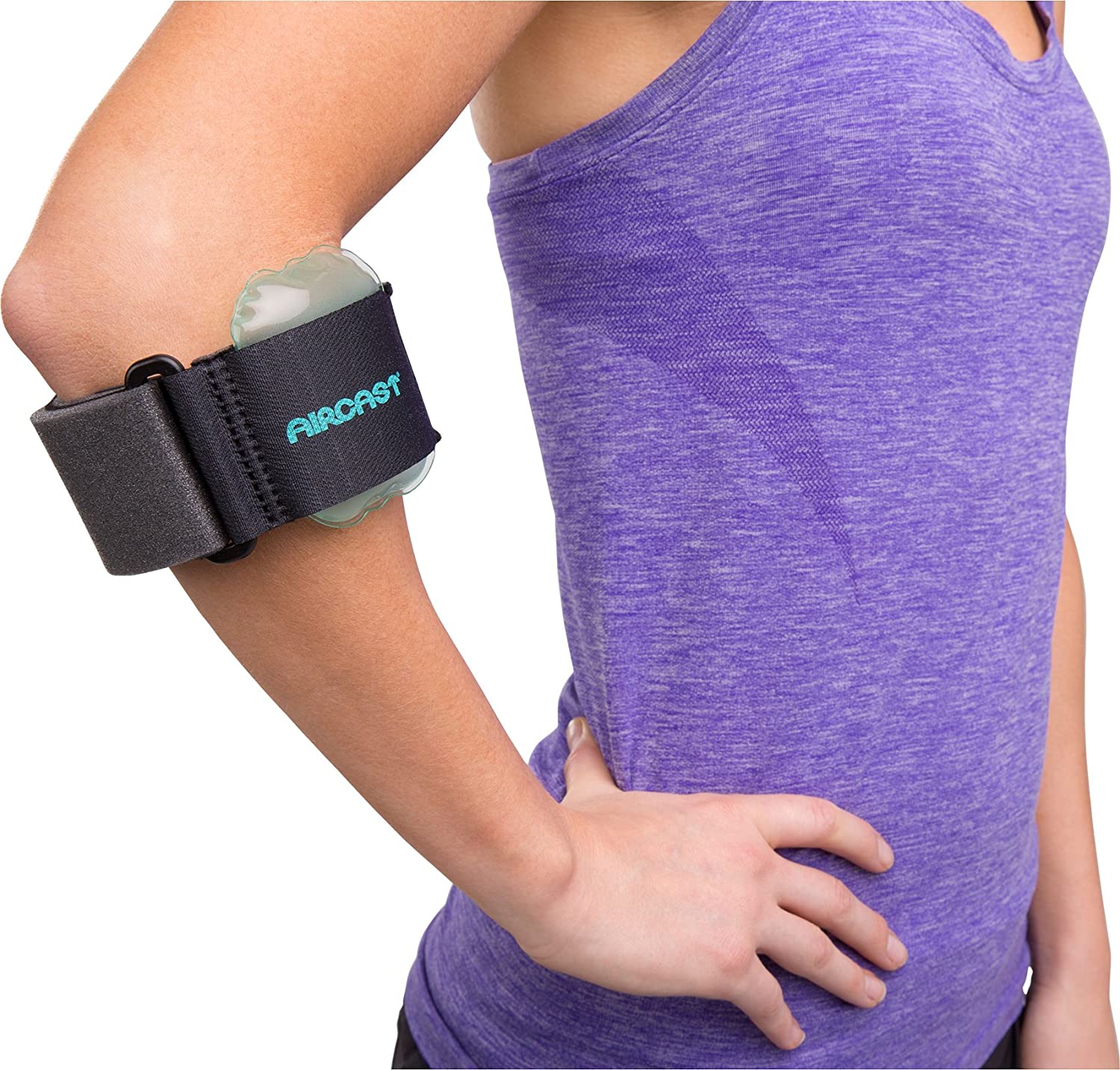 Aircast Pneumatic Armband, Tennis/Golfers Elbow Support Strap, Black, Left or Right Arm - Image 2