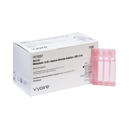 Airlife Modudose Respiratory Therapy Saline Solution, 5 ml, 0.9% Saline, 100 Count - Image 2