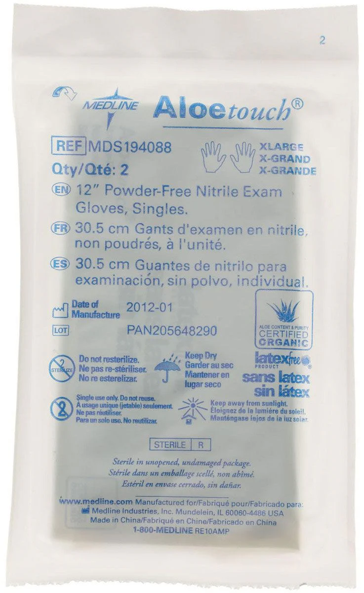 AloeTouch Sterile 12 Inch Powder-Free Nitrile Exam Gloves - Image 2
