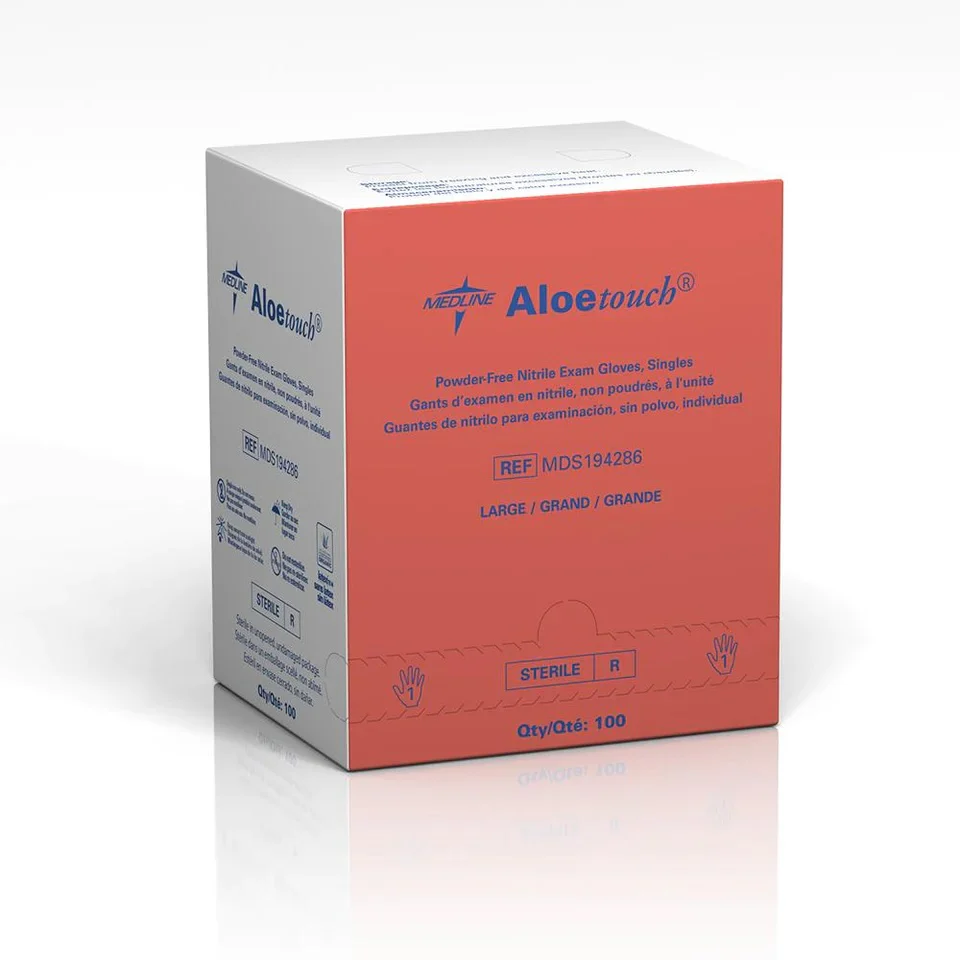 AloeTouch Sterile 9 Inch Powder-Free Nitrile Exam Gloves