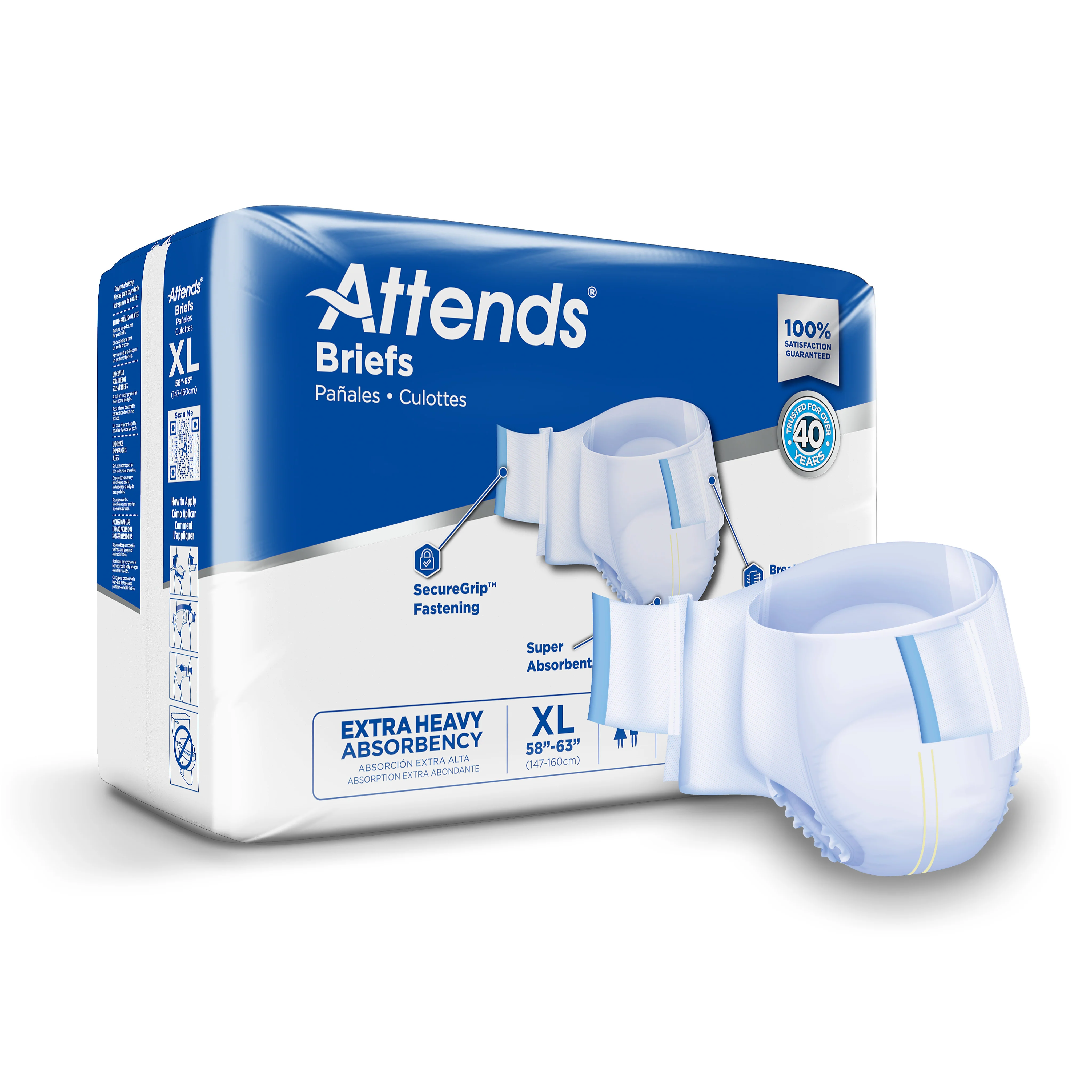 Attends Brief, Extra Heavy Absorbency