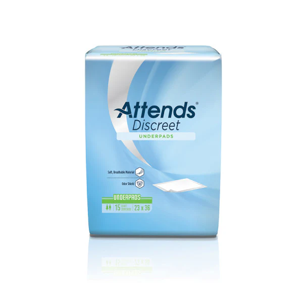 Attends Discreet Underpads, 23"x36" Disposable Absorbent Pad for Skin and Surface Protection - Image 2
