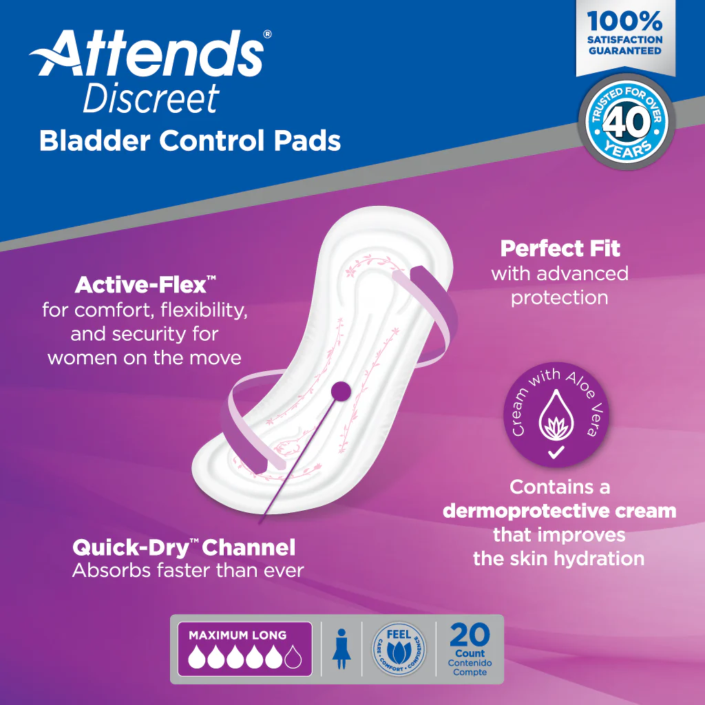 Attends Discreet Women's Maximum Long Pads - Image 3
