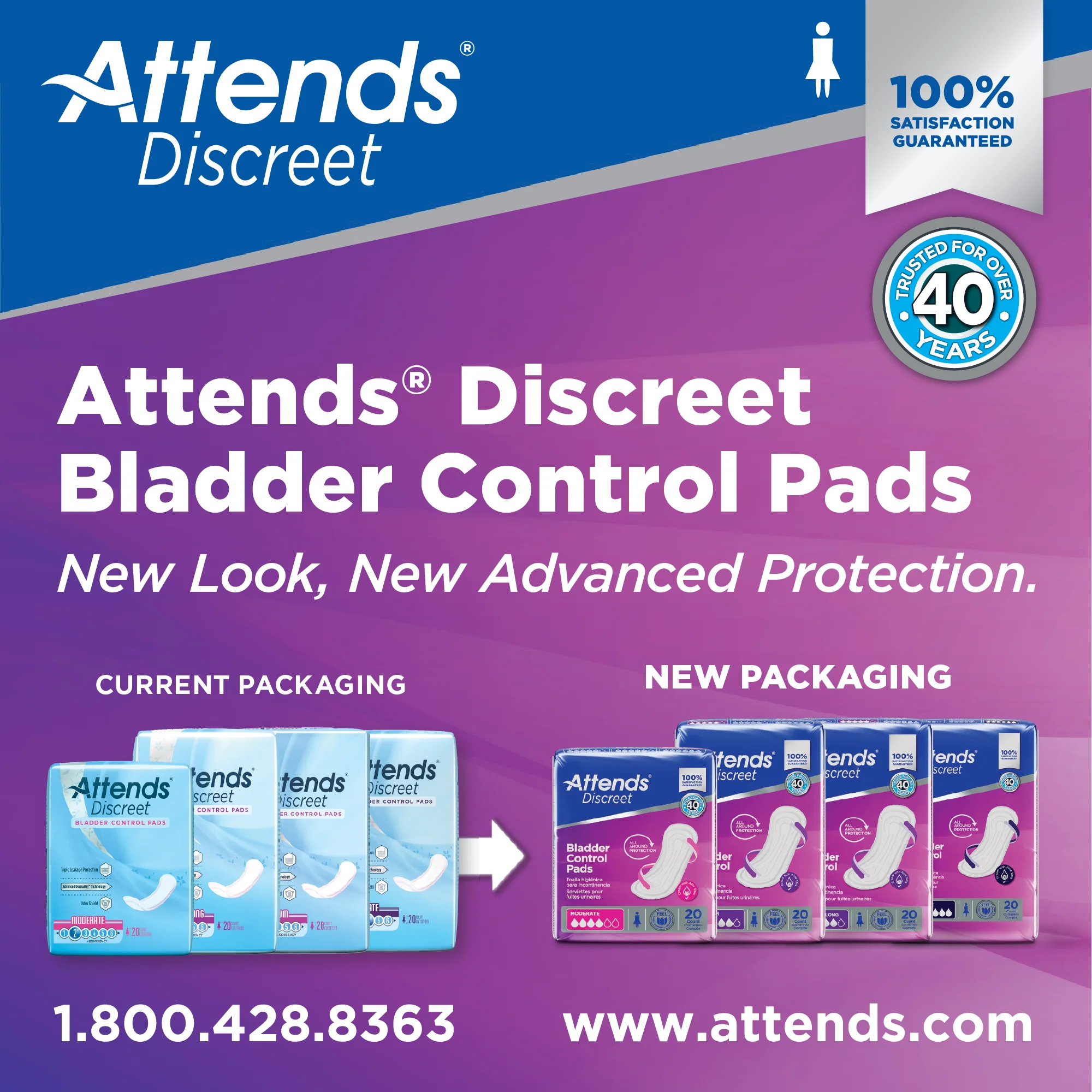 Attends Discreet Women's Moderate Pads - Image 4