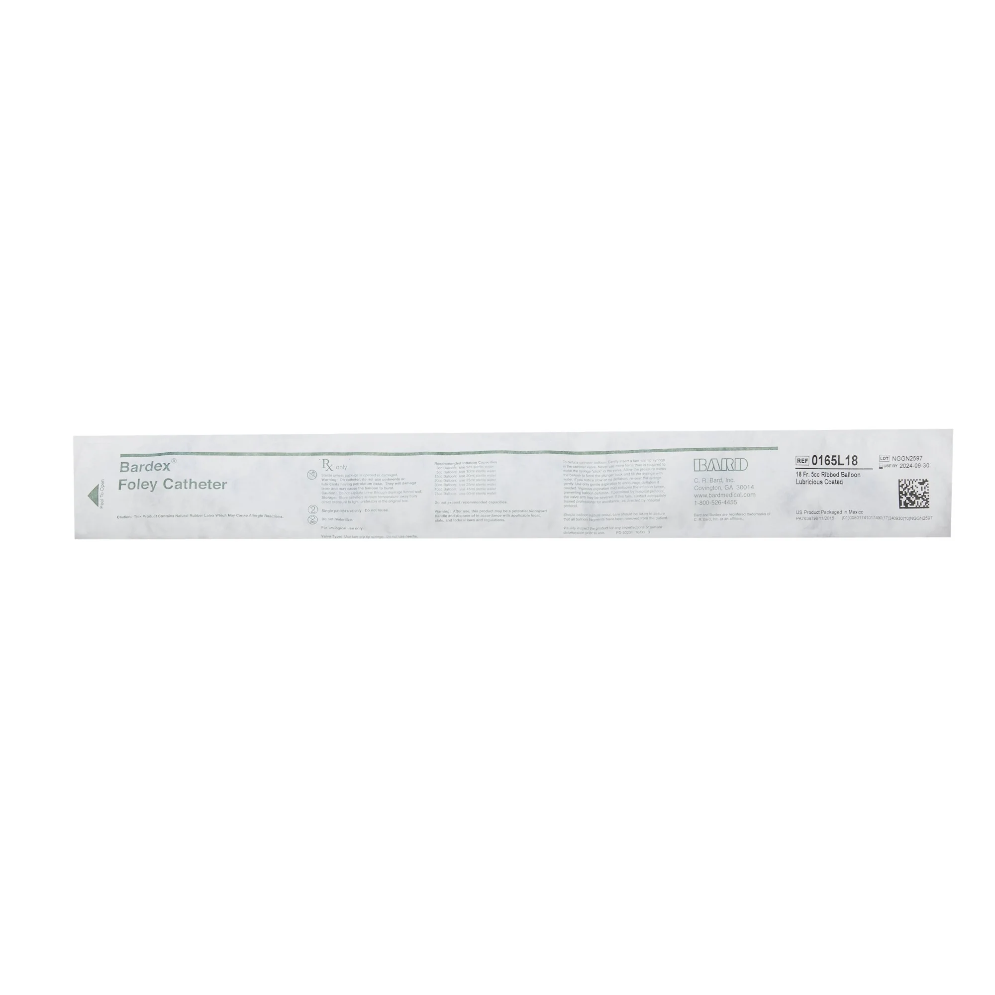 Bardex Lubricath 0165L18 2-Way Foley Catheter, 1 Each - Image 2