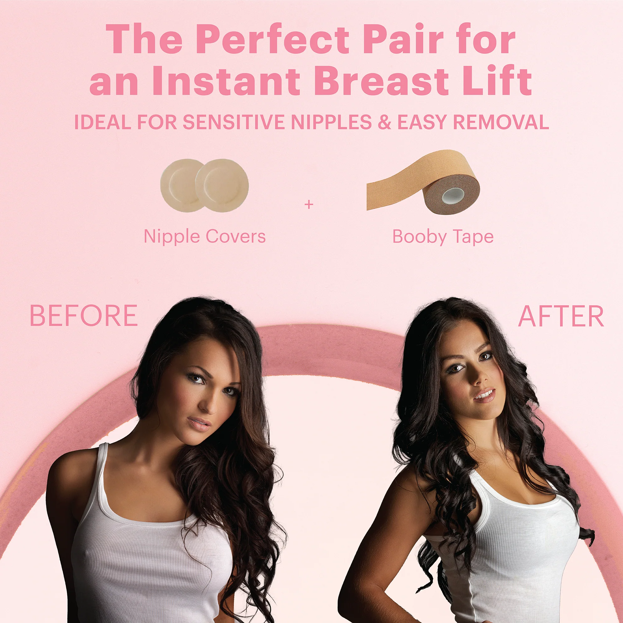 Booby Tape Nipple Covers, Polyester, Self-Adhesive Breast Petals, 5cm each, 5 Pairs - Image 5