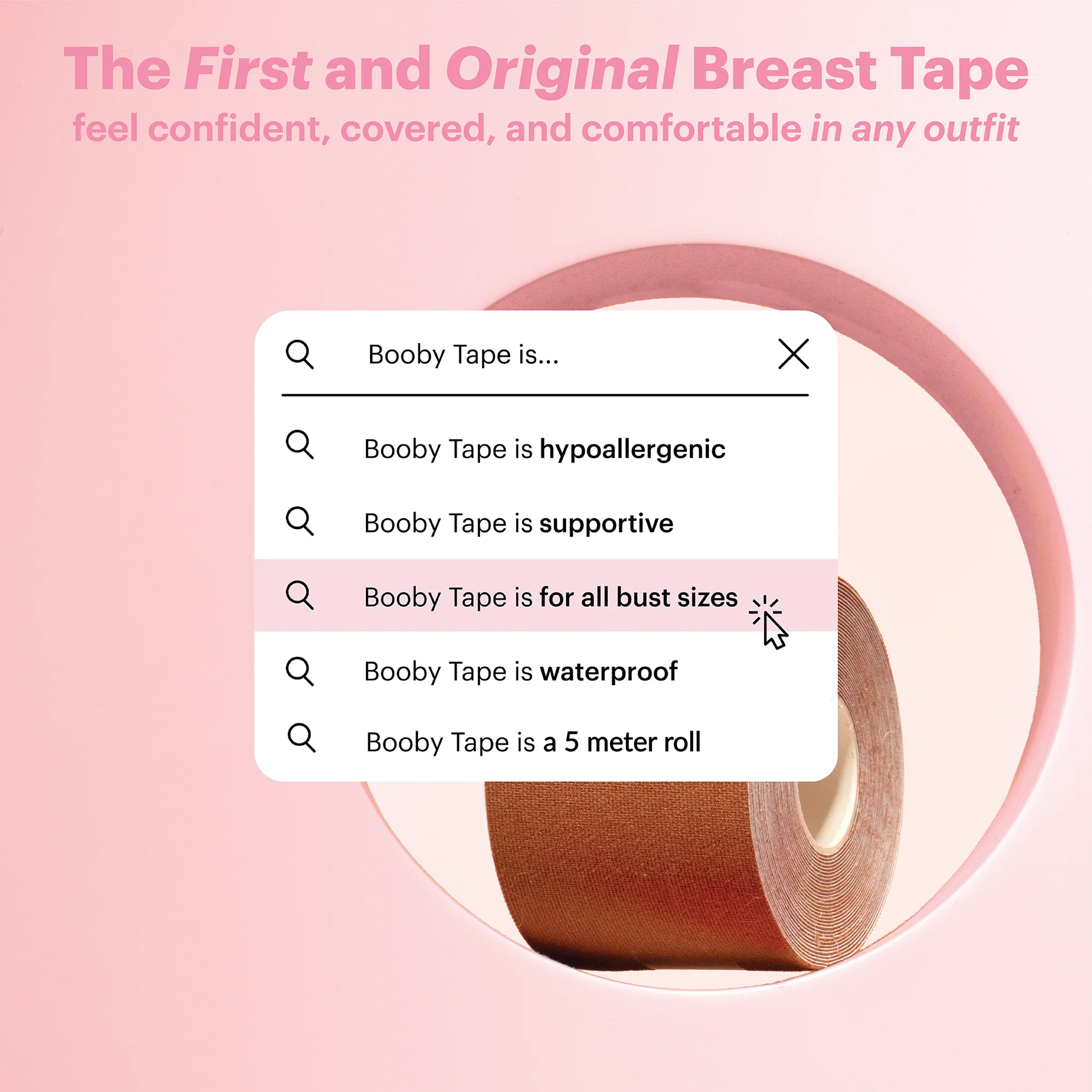 Booby Tape Original Boob Tape for Instant Breast Lift and Bra, Small and Large Busts, Latex-Free, Hypoallergenic Adhesive Tape, Holds up to 6 hours, Multiple Ways to Wear, 5 Meters, Multiple Colors, 1 Count - Image 4