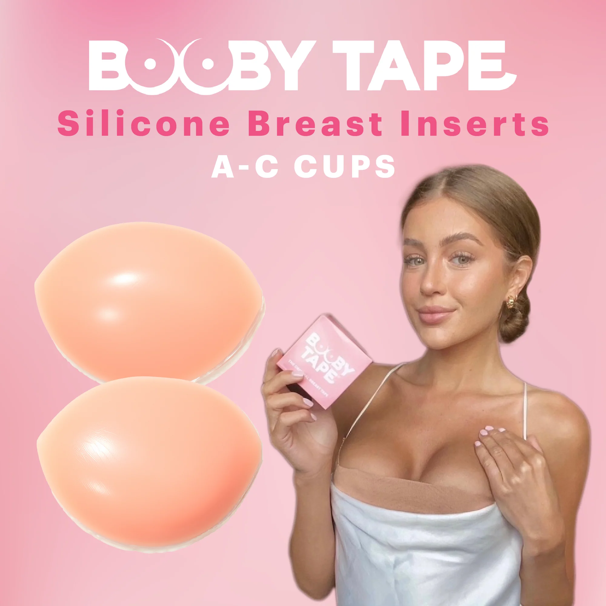 Booby Tape Silicone Breast Inserts, Reusable Push Up Breast Enhancer Pads for the Perfect Breast Lift and Cleavage, Latex-Free, A-F Cup Size, 1 Pair - Image 11