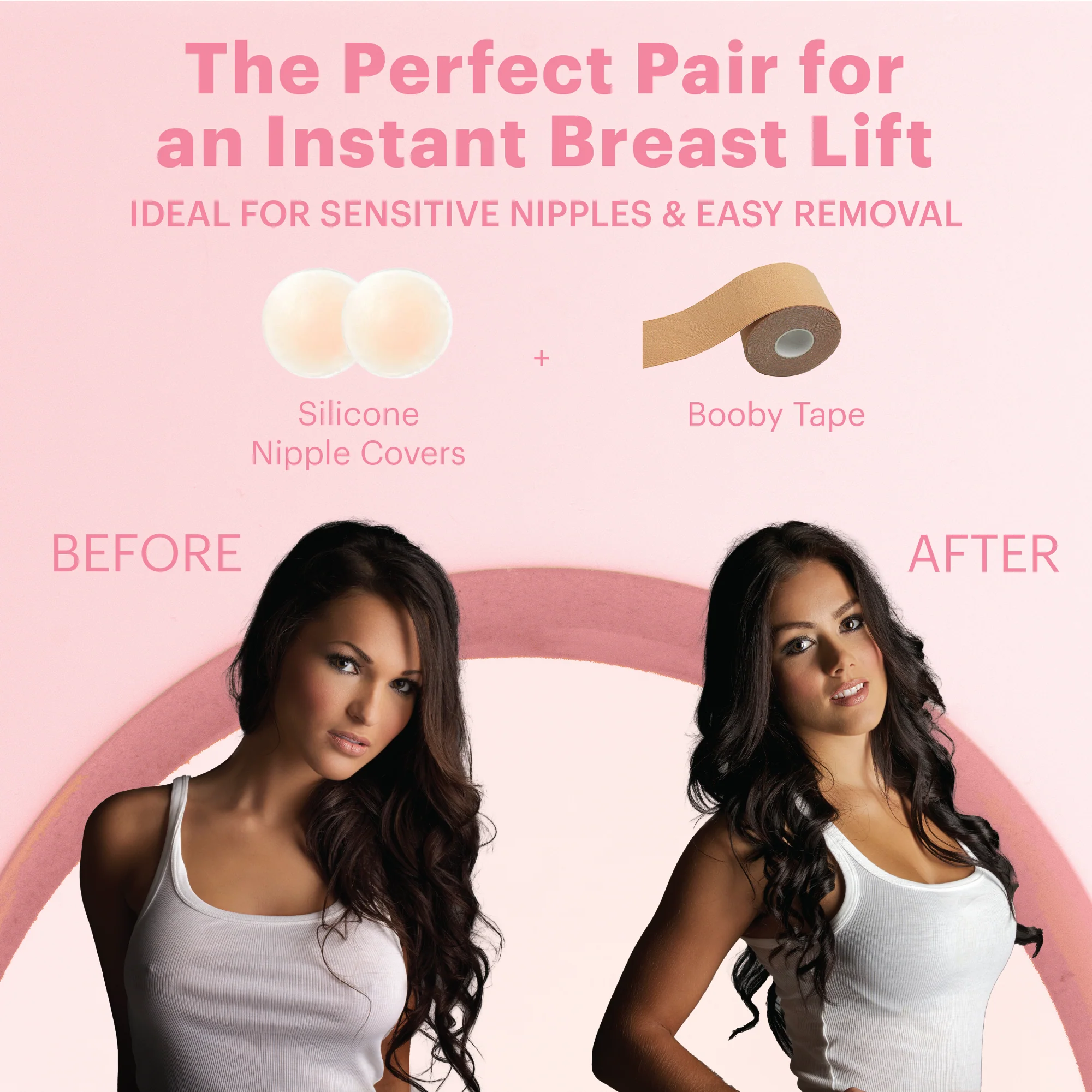 Booby Tape Silicone Nipple Covers, Reusable Adhesive Breast Petals, Nude, 7.5 cm each, 1 Pair - Image 6
