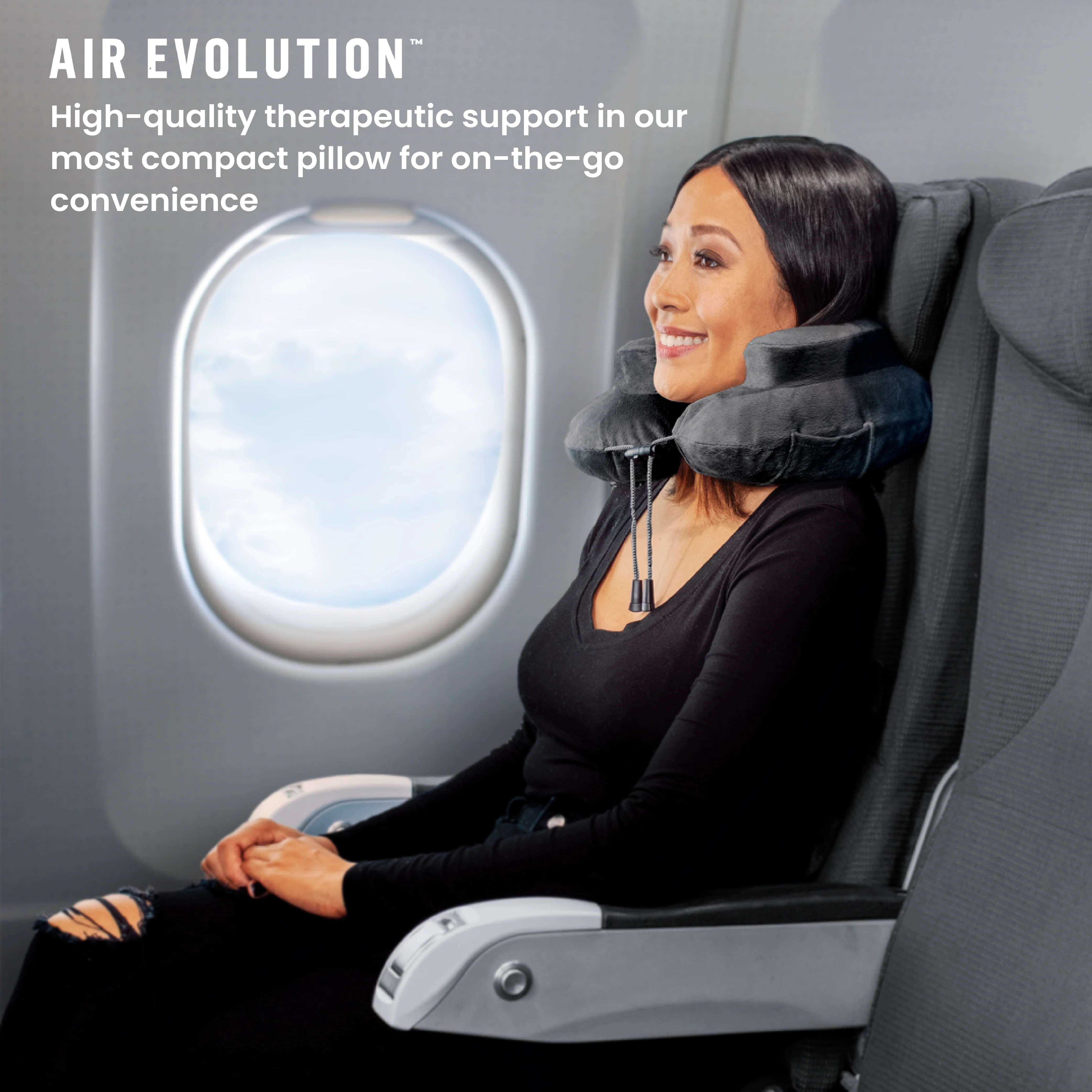 Cabeau Air Evolution Inflatable Travel Neck Pillow, Adjustable, One Size - Image 4