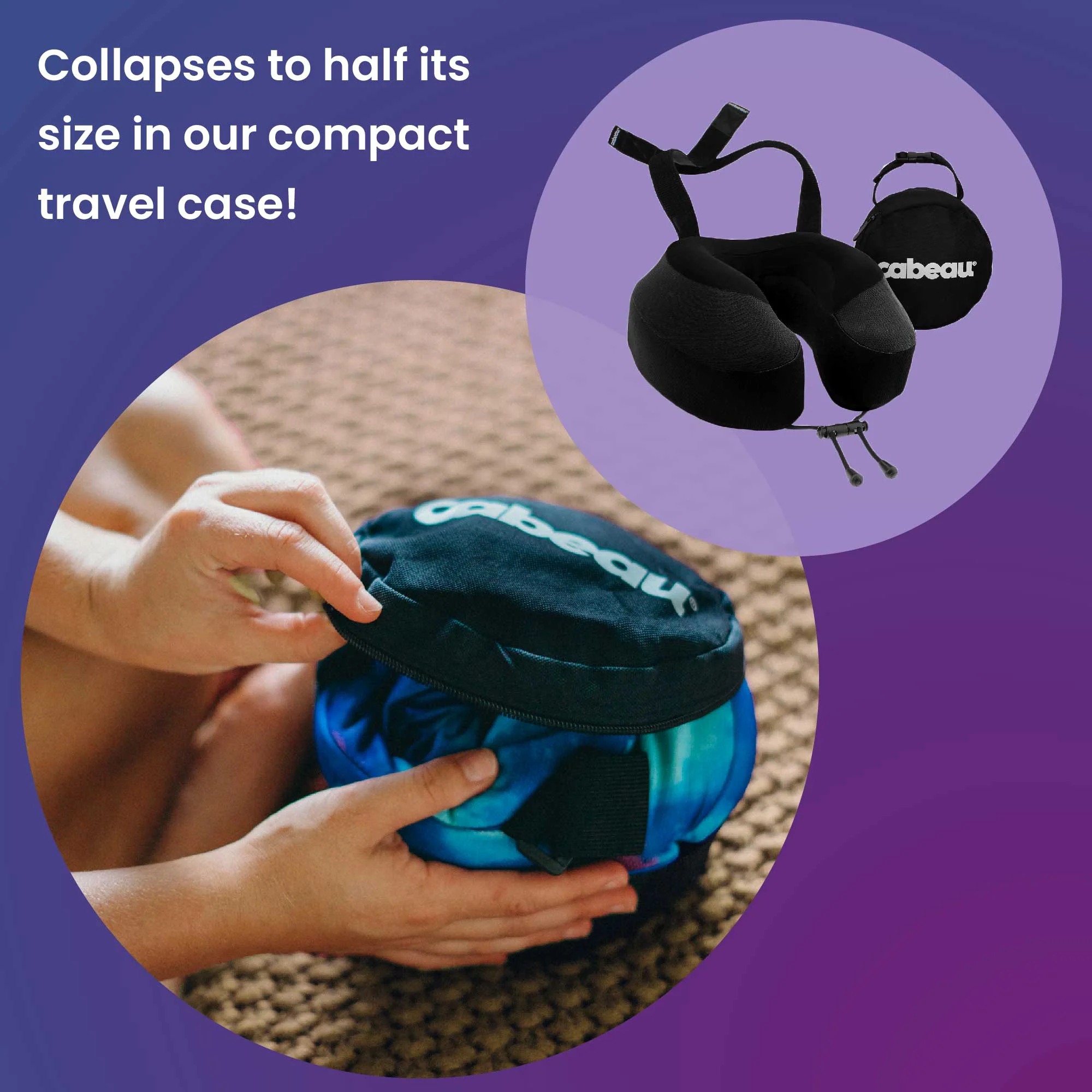 Cabeau Evolution S3 Memory Foam Travel Neck Pillow with Seat Strap, One Size - Image 14