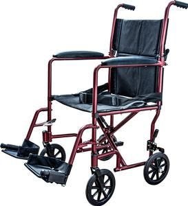 Cardinal Lightweight Transport Chair Swing Away Foot Rest - 19", Burgundy, Aluminum - Image 3