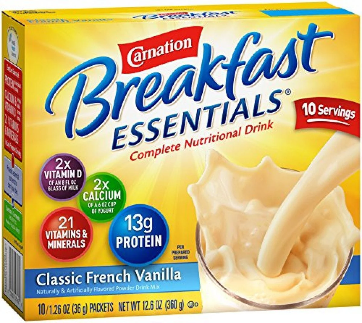 Carnation Breakfast Essentials Oral Supplement Case of 60, French Vanilla