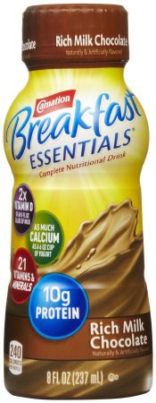 Carnation Breakfast Essentials Oral Supplement Rich Milk Chocolate 8 oz. Bottle Ready to Use, 6 Count