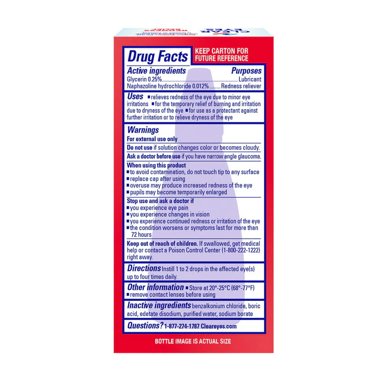 Clear Eyes Redness Relief Eye Lubricant, 0.5 oz. Eye Drops - Image 6