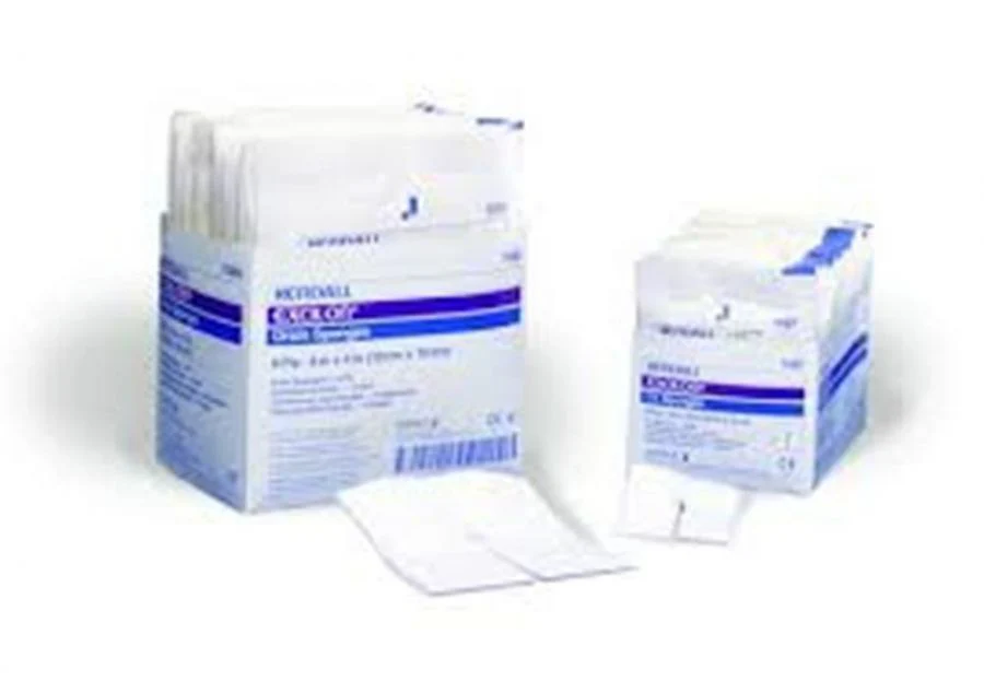 Covidien Excilon Sterile Drain Sponge: 4" x 4", 50 Count White