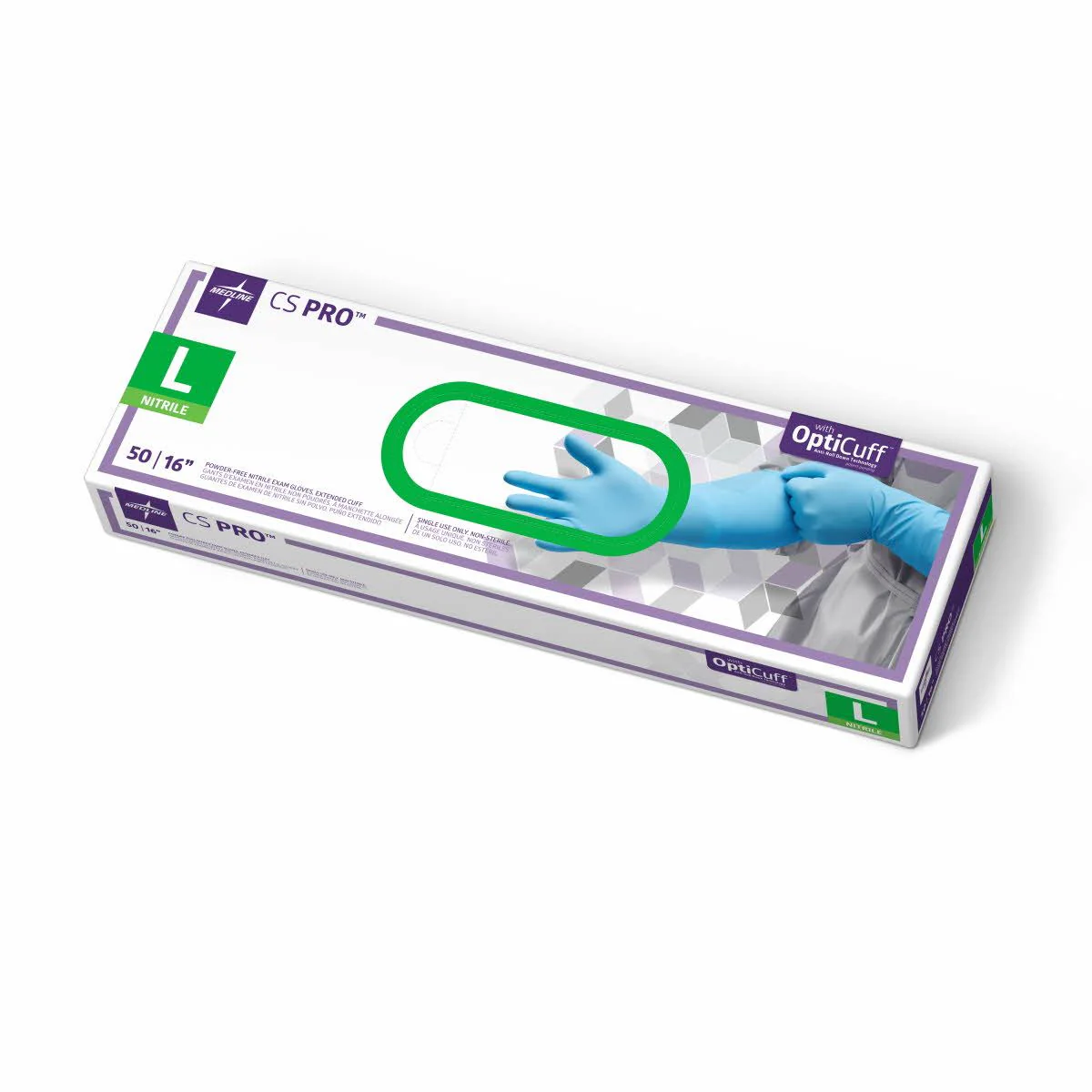 CS Pro 16 Inch Cuff Nitrile Exam Gloves - Image 4