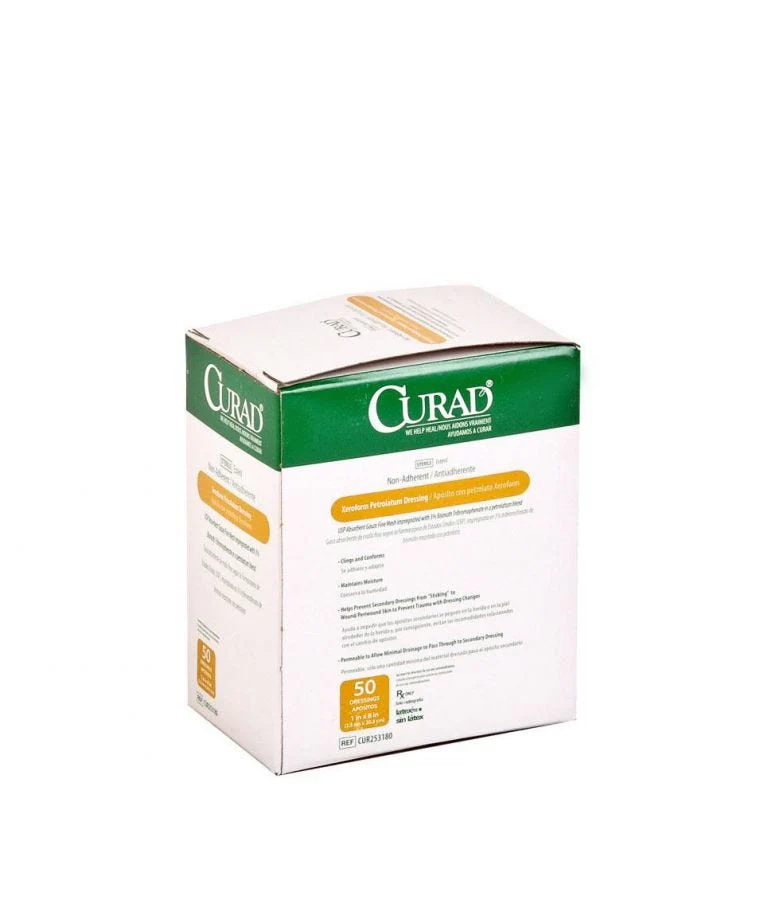CURAD Sterile Xeroform Gauze 1" X 8", Box of 50