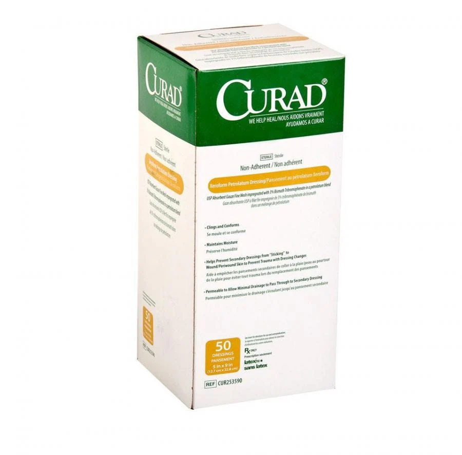 CURAD Sterile Xeroform Gauze 5" x 9" - 1 Each