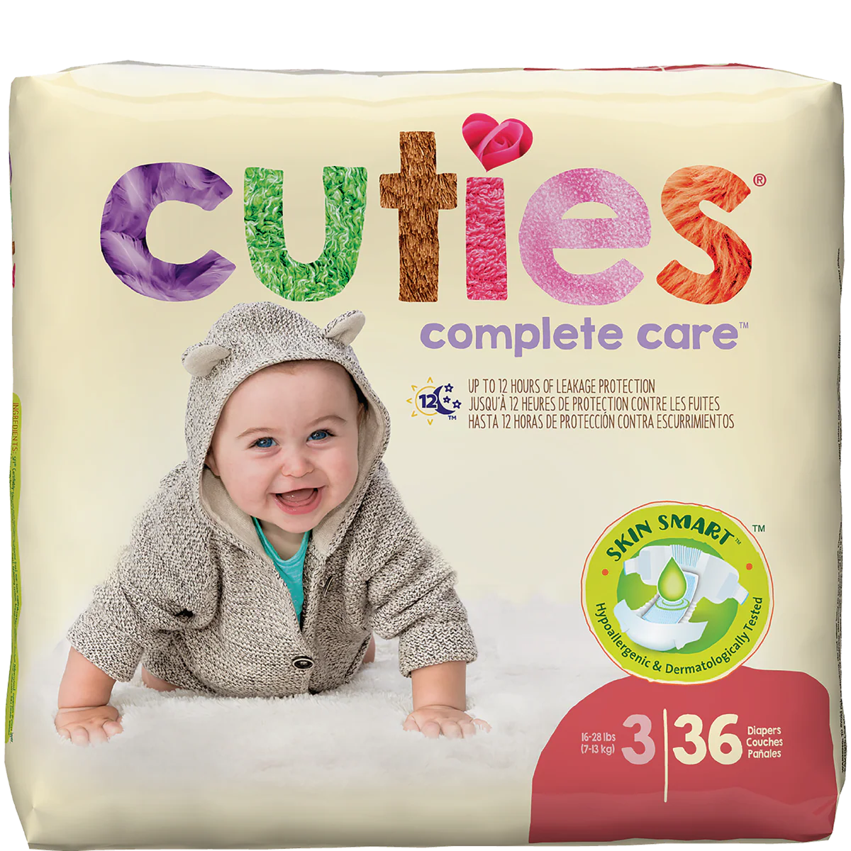 Cuties Complete Care Diapers, Skin Smart, Absorbent, Hypoallergenic, Flexible and Secure Tabs, Comes in Multiple Sizes - Image 101