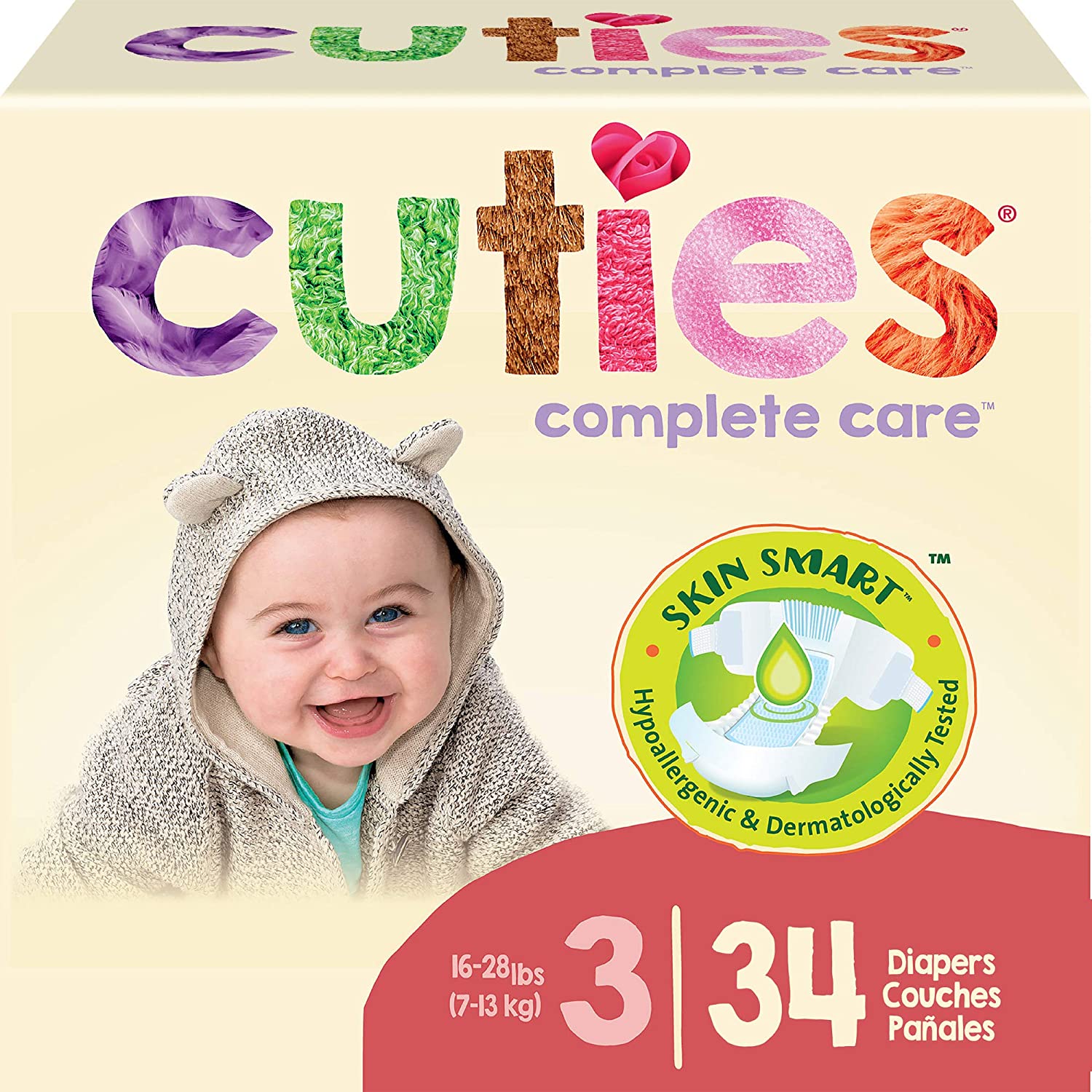 Cuties Complete Care Diapers, Skin Smart, Absorbent, Hypoallergenic, Flexible and Secure Tabs, Comes in Multiple Sizes - Image 25
