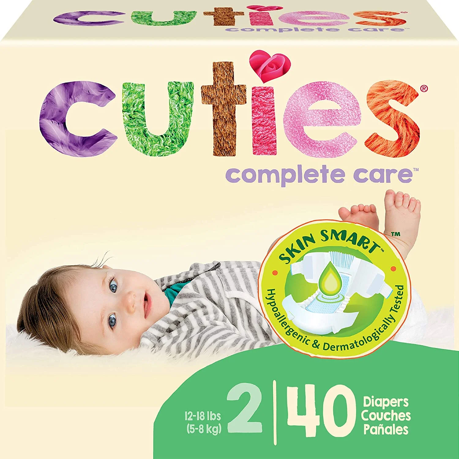 Cuties Complete Care Diapers, Skin Smart, Absorbent, Hypoallergenic, Flexible and Secure Tabs, Comes in Multiple Sizes - Image 26