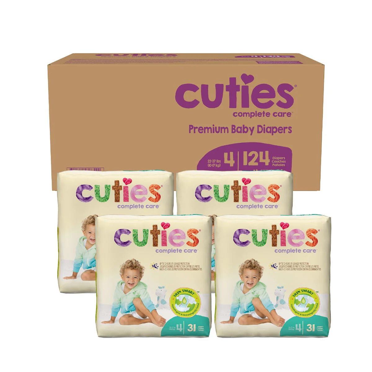 Cuties Complete Care Diapers, Skin Smart, Absorbent, Hypoallergenic, Flexible and Secure Tabs, Comes in Multiple Sizes - Image 41