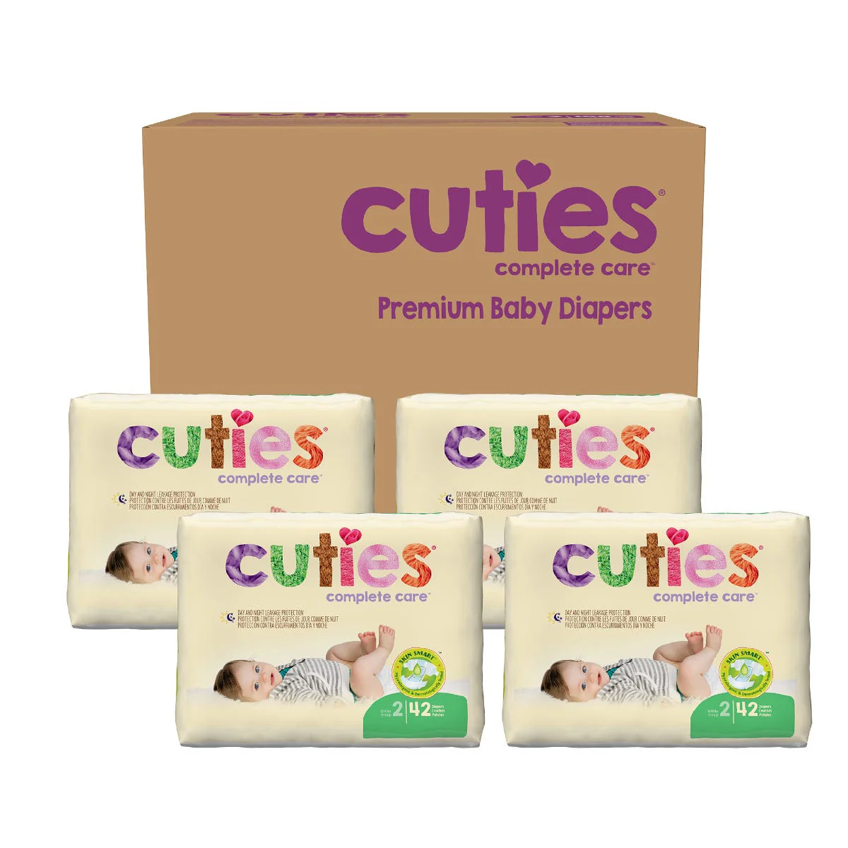 Cuties Complete Care Diapers, Skin Smart, Absorbent, Hypoallergenic, Flexible and Secure Tabs, Comes in Multiple Sizes - Image 65