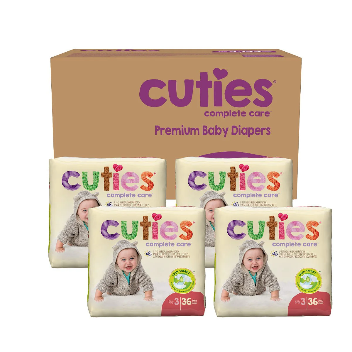 Cuties Complete Care Diapers, Skin Smart, Absorbent, Hypoallergenic, Flexible and Secure Tabs, Comes in Multiple Sizes - Image 71