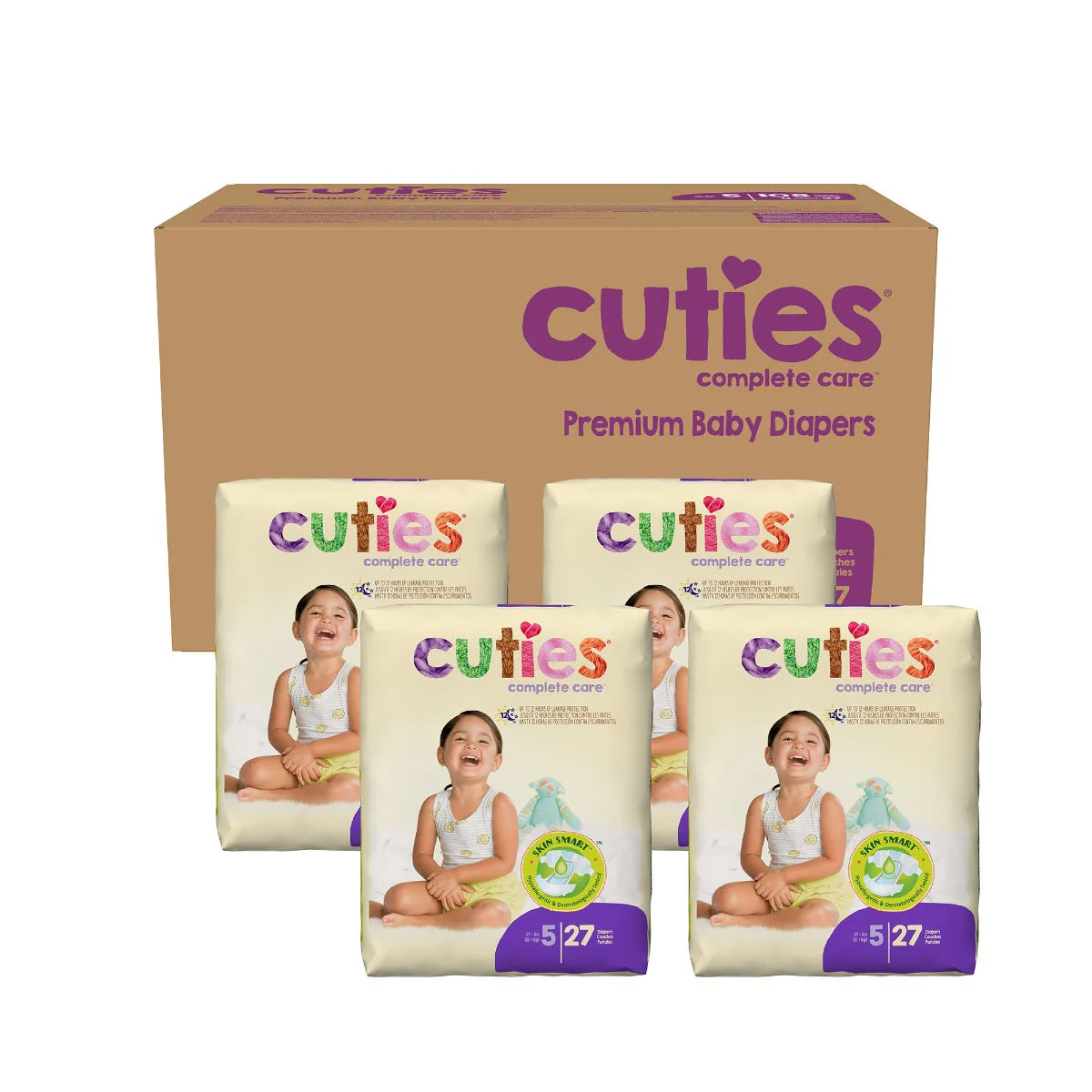 Cuties Complete Care Diapers, Skin Smart, Absorbent, Hypoallergenic, Flexible and Secure Tabs, Comes in Multiple Sizes - Image 84