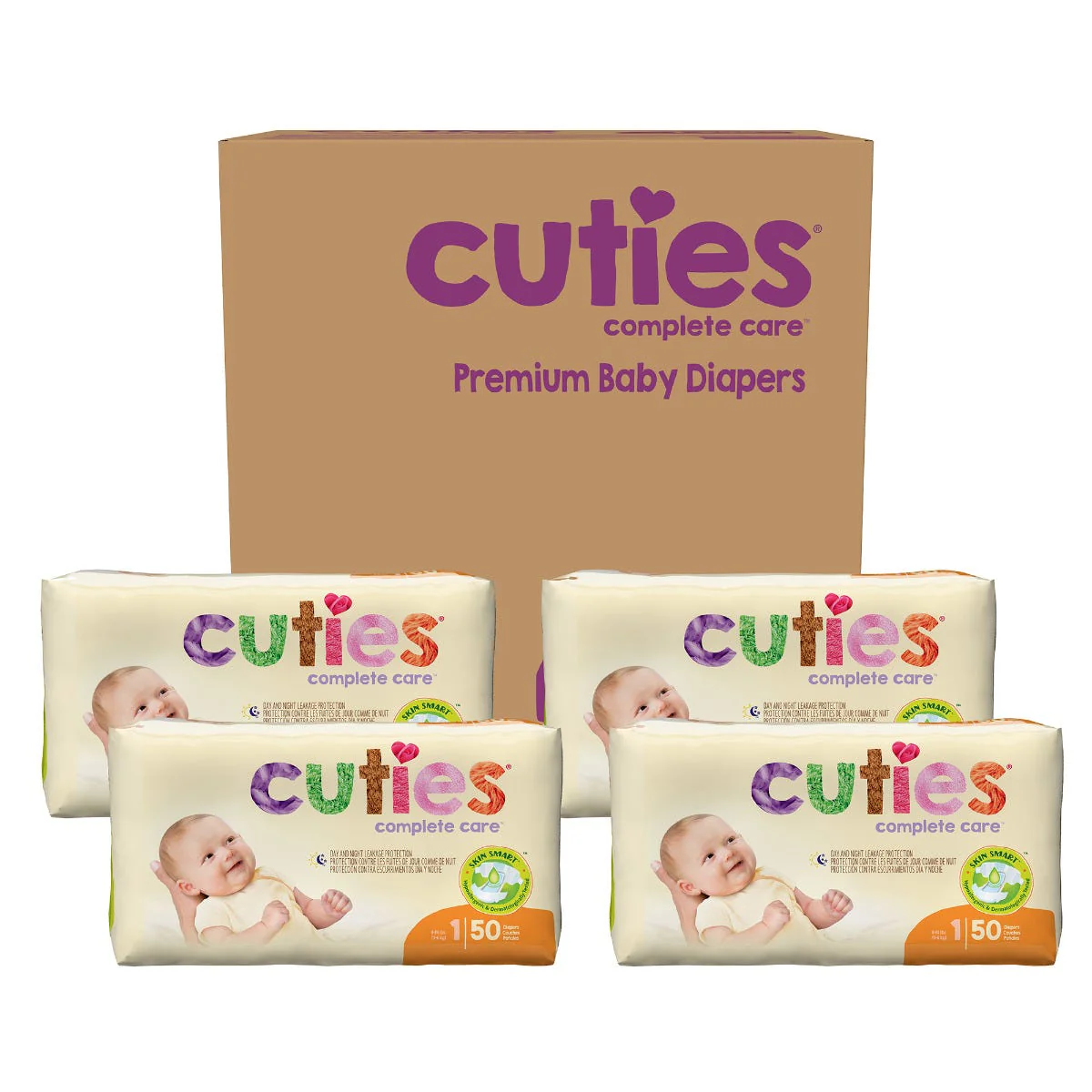 Cuties Complete Care Diapers, Skin Smart, Absorbent, Hypoallergenic, Flexible and Secure Tabs, Comes in Multiple Sizes - Image 95