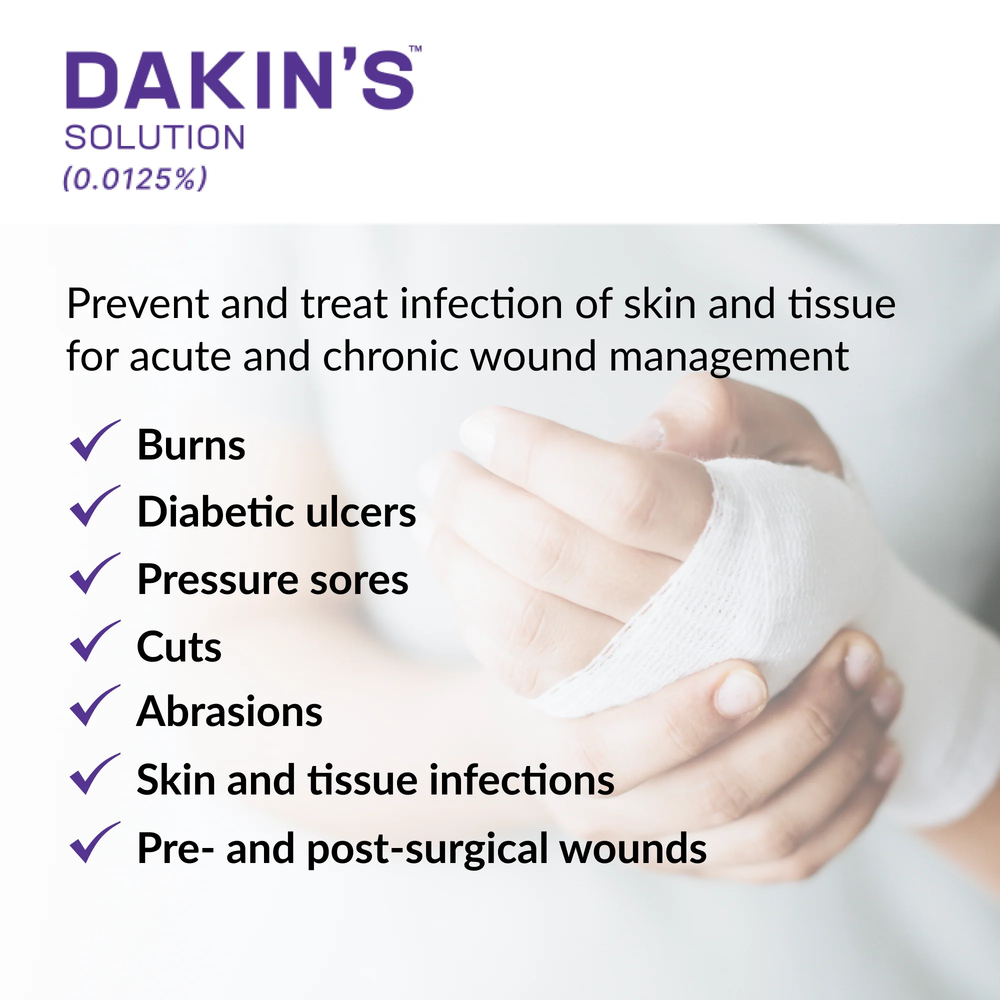 Dakin's Wound Cleanser Diluted 0.0125% Sodium Hypochlorite Solution for Acute or Chronic Wounds, Antimicrobial No-Rinse Formula, Alcohol Free Therapy - Image 5