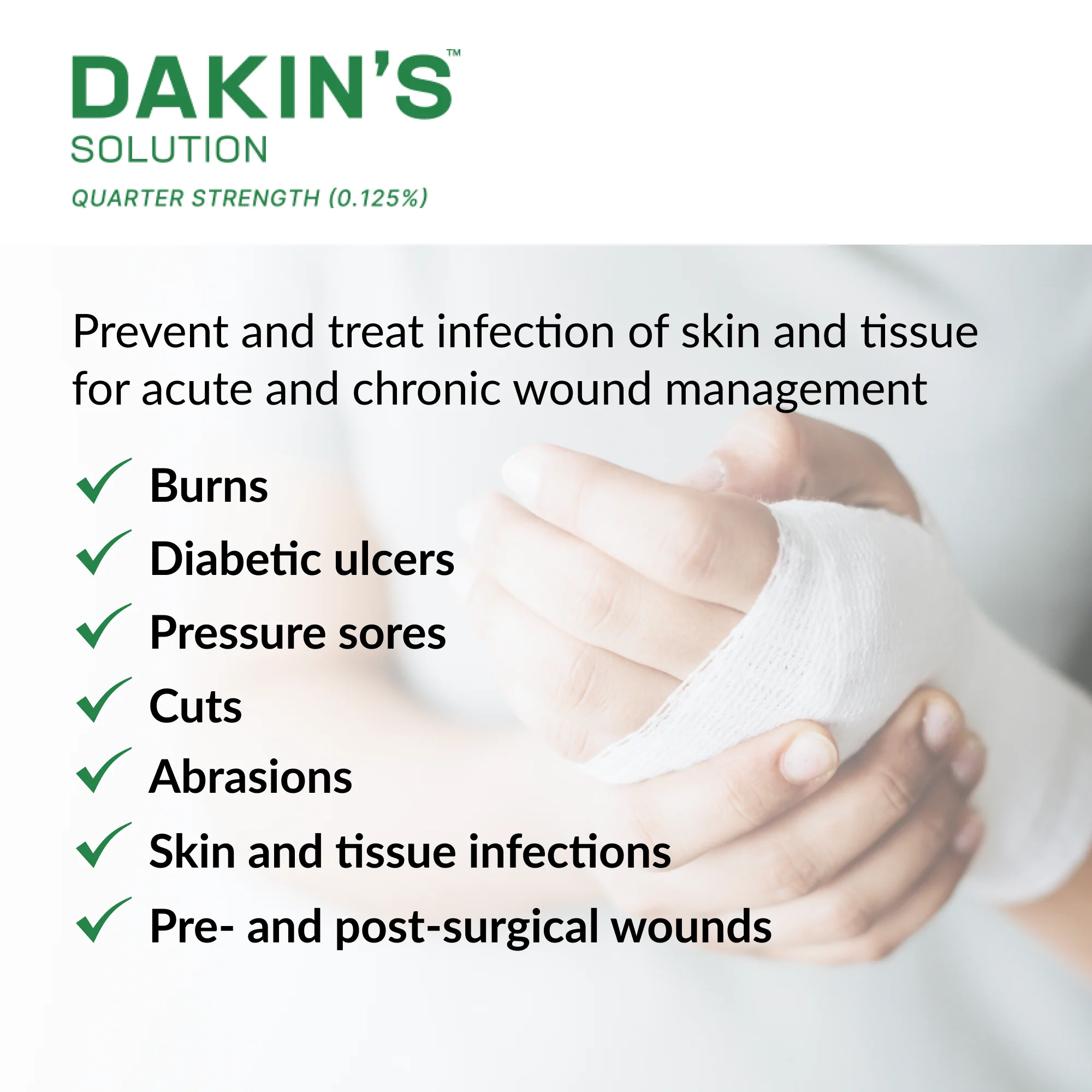 Dakin's Wound Cleanser Pro 0.125% Sodium Hypochlorite Solution for Acute or Chronic Wounds, Antimicrobial No-Rinse Formula, Gentle on Skin, Alcohol Free Wound Therapy - Image 4