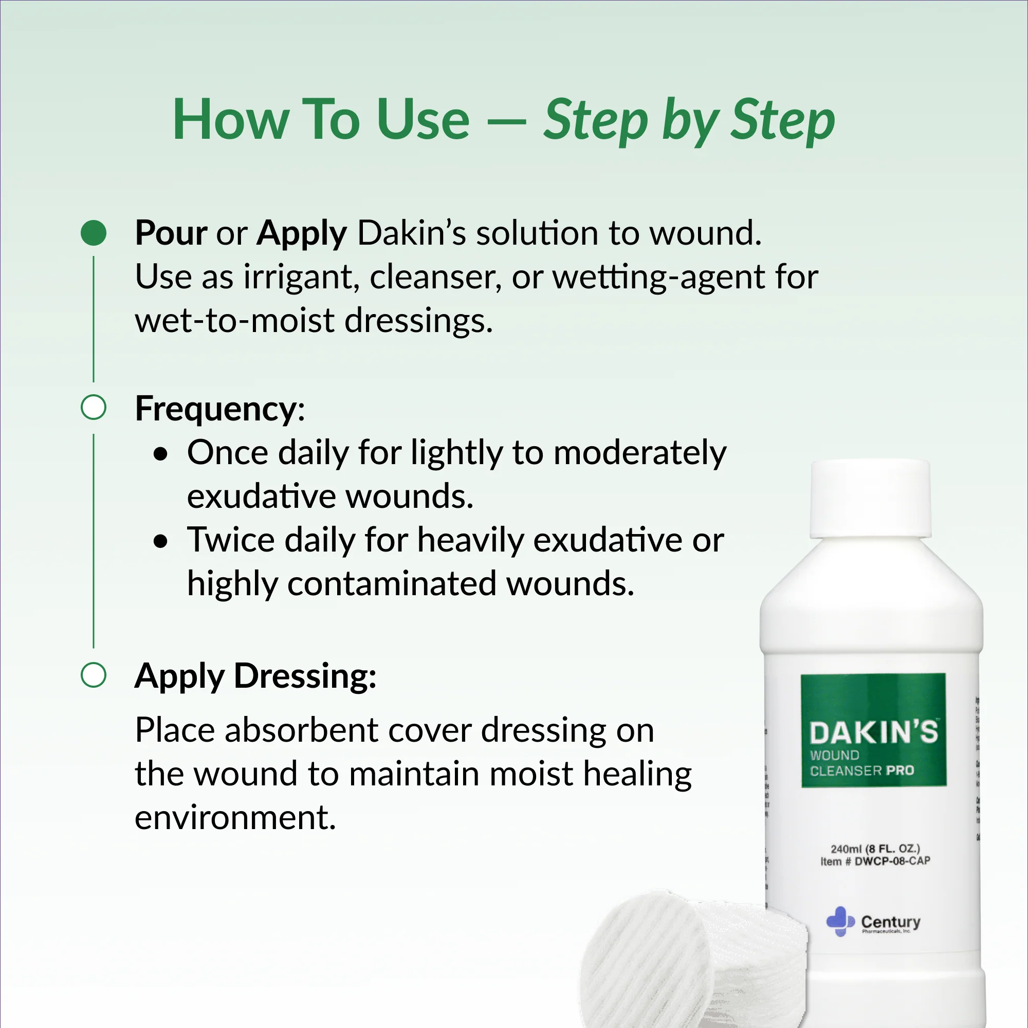 Dakin's Wound Cleanser Pro 0.125% Sodium Hypochlorite Solution for Acute or Chronic Wounds, Antimicrobial No-Rinse Formula, Gentle on Skin, Alcohol Free Wound Therapy - Image 7