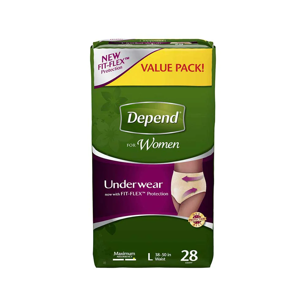 Depend 12537 Super Absorbency Underwear for Women Pack of 28 - Image 2