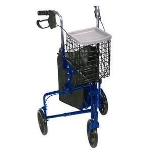 Drive Deluxe 3 Wheel Rollator Aluminum Blue 3 Wheel