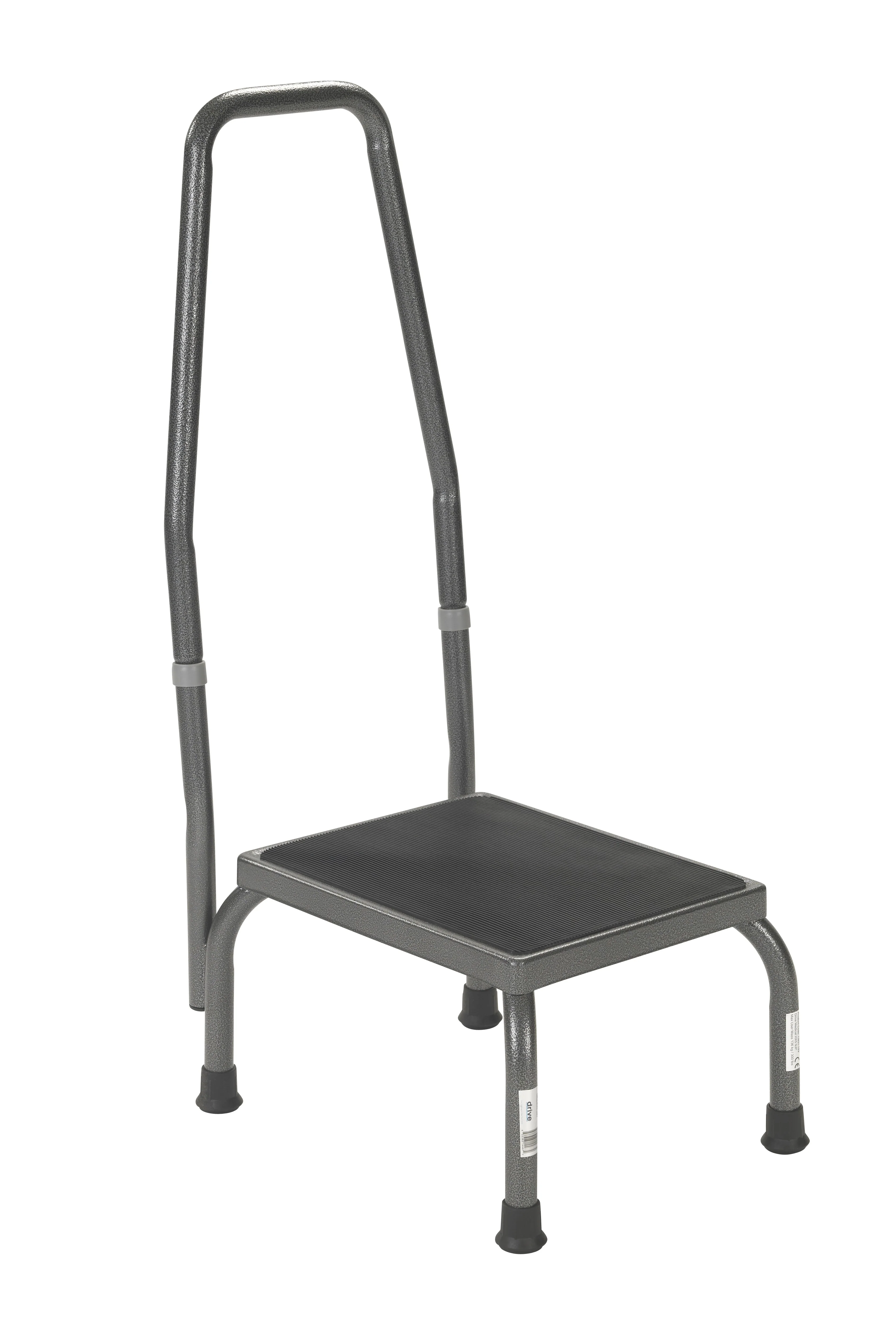 Drive Medical 130311SV Footstool with Handle Rail, Silver, 1 Each