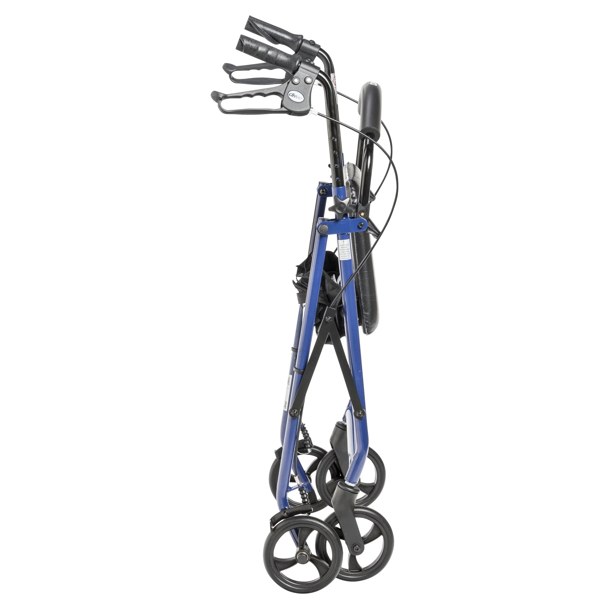 Drive Medical Four Wheel Rollator Walker with Fold Up Removable Back Support - 300 lbs. Weight Capacity, Blue - Image 3