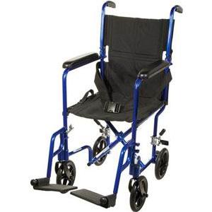 Drive Medical Lightweight Transport Chair with Fixed Arms Padded Black - Image 2