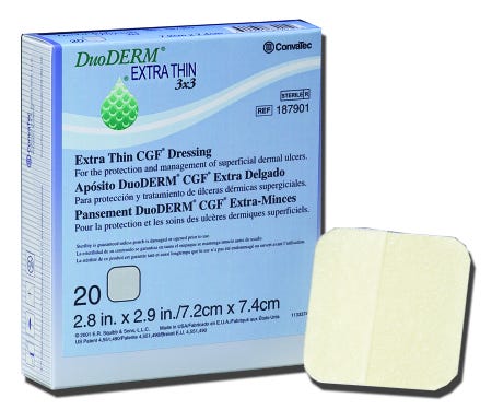 DuoDerm CGF Hydrocolloid Extra Thin Square Dressing - 4" x 4", 1 Count - Image 2