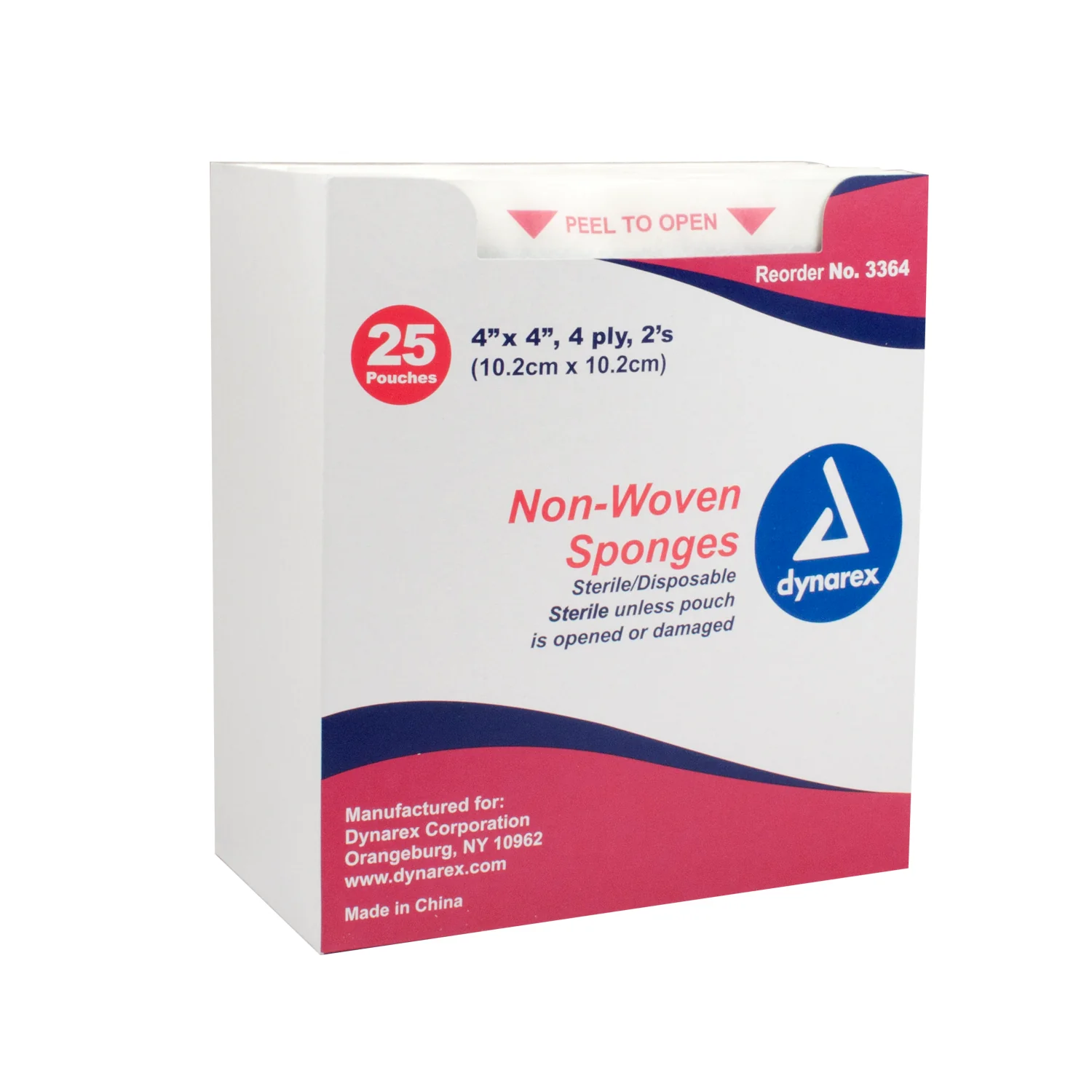 Dynarex 3364 Non-Woven Sponge Box of 25