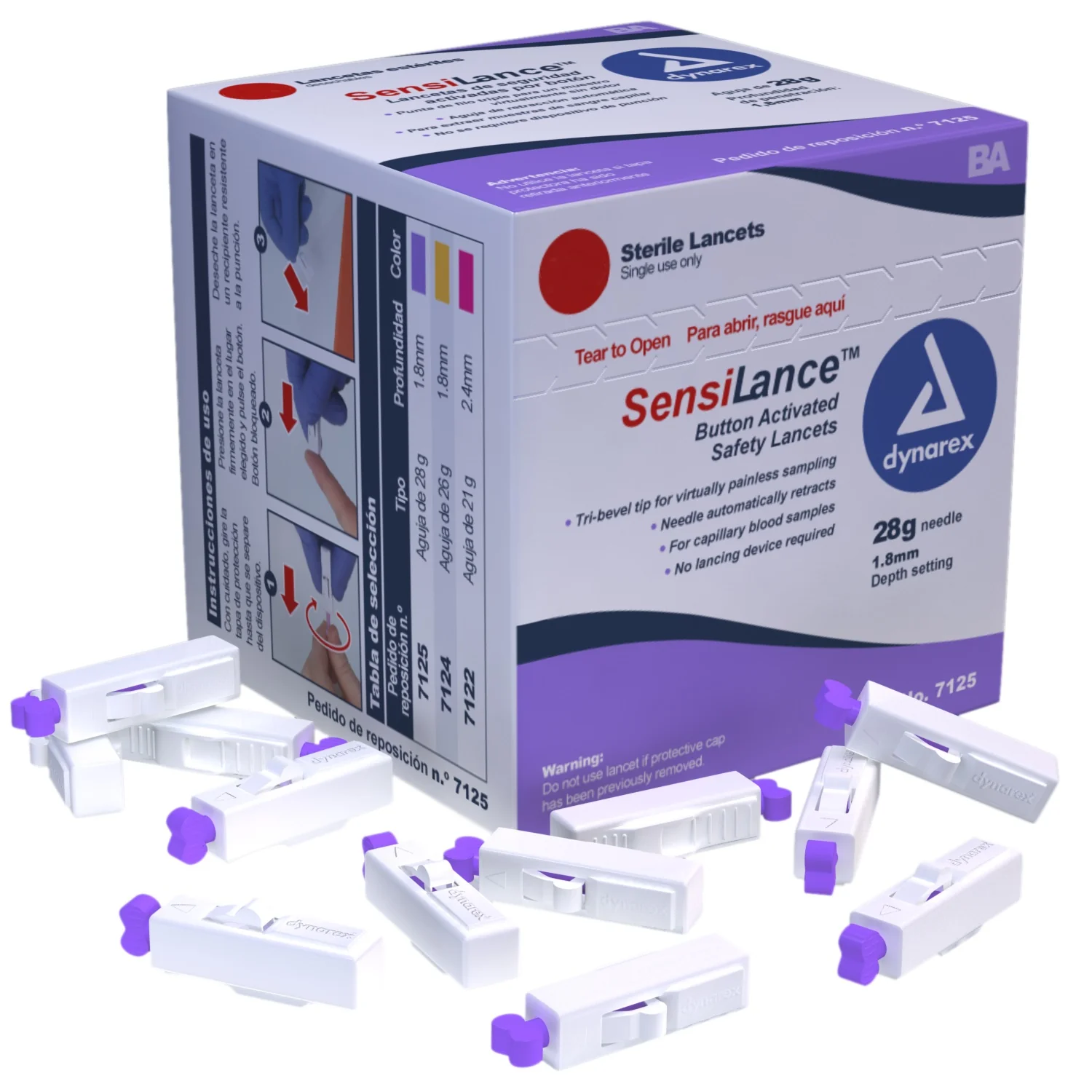 Dynarex 7125 Safety Lancet, Case of 1000