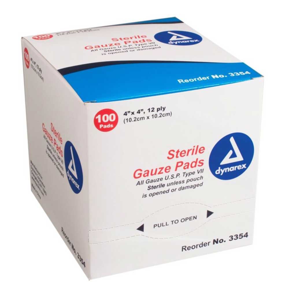 Dynarex Gauze Pad - 4" x 4", Box of 100, 12-Ply - Image 2