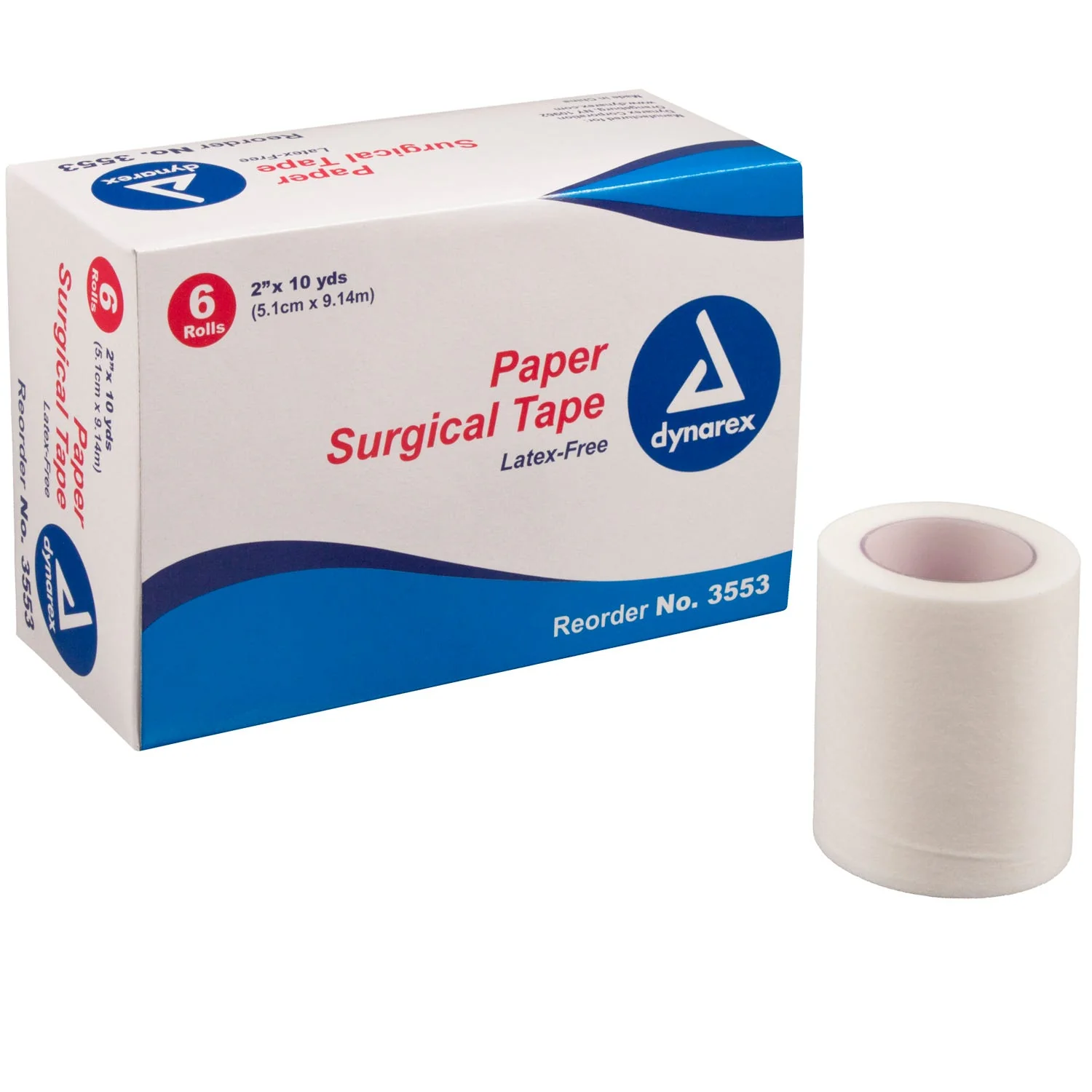 Dynarex Porous Paper Medical Tape Box of 6, White