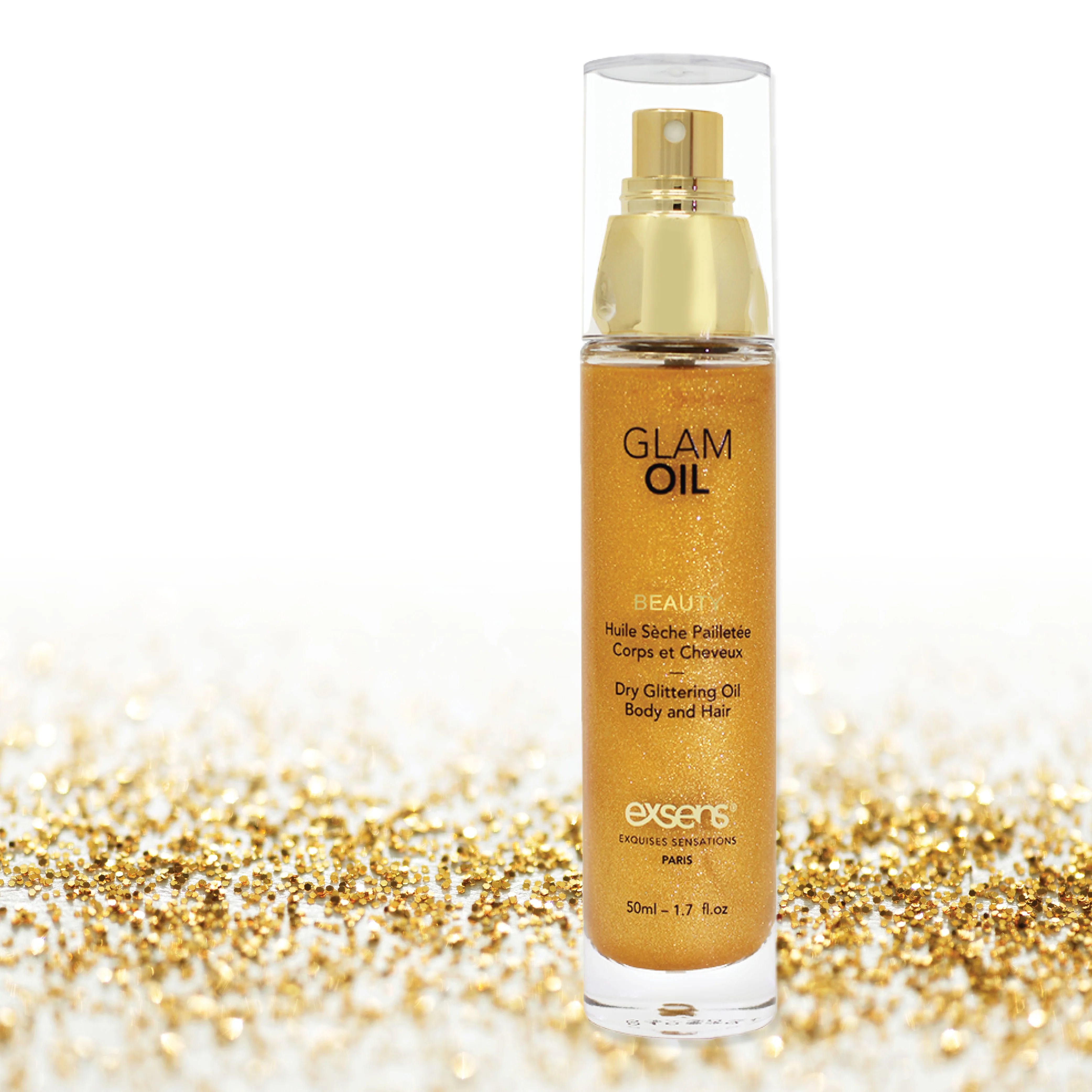 Exsens Gold Shimmering Glam Oil for Body & Hair, 50ml (1.7 fl.oz) 1 Count - Image 3