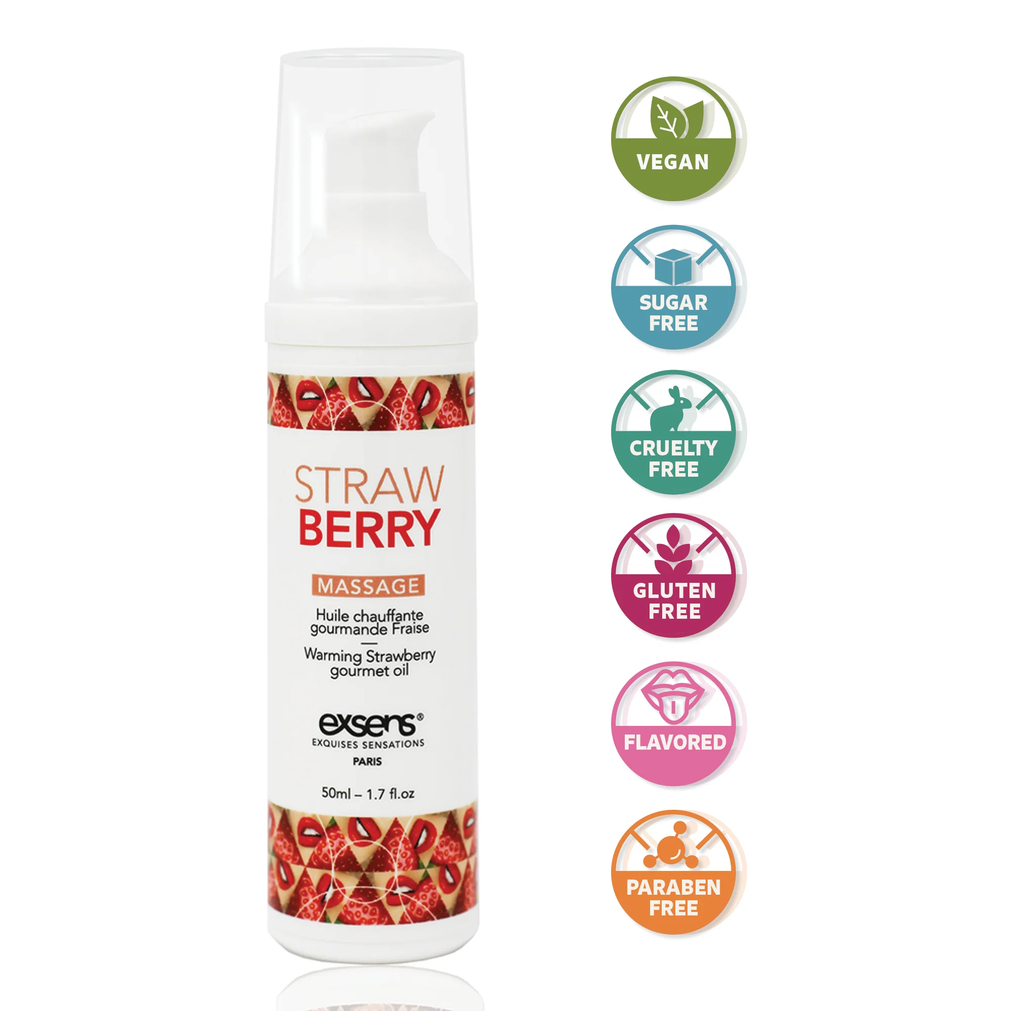 Exsens Strawberry Warming Intimate Massage Oil, 50ml (1.7 fl.oz), 1 count - Image 2