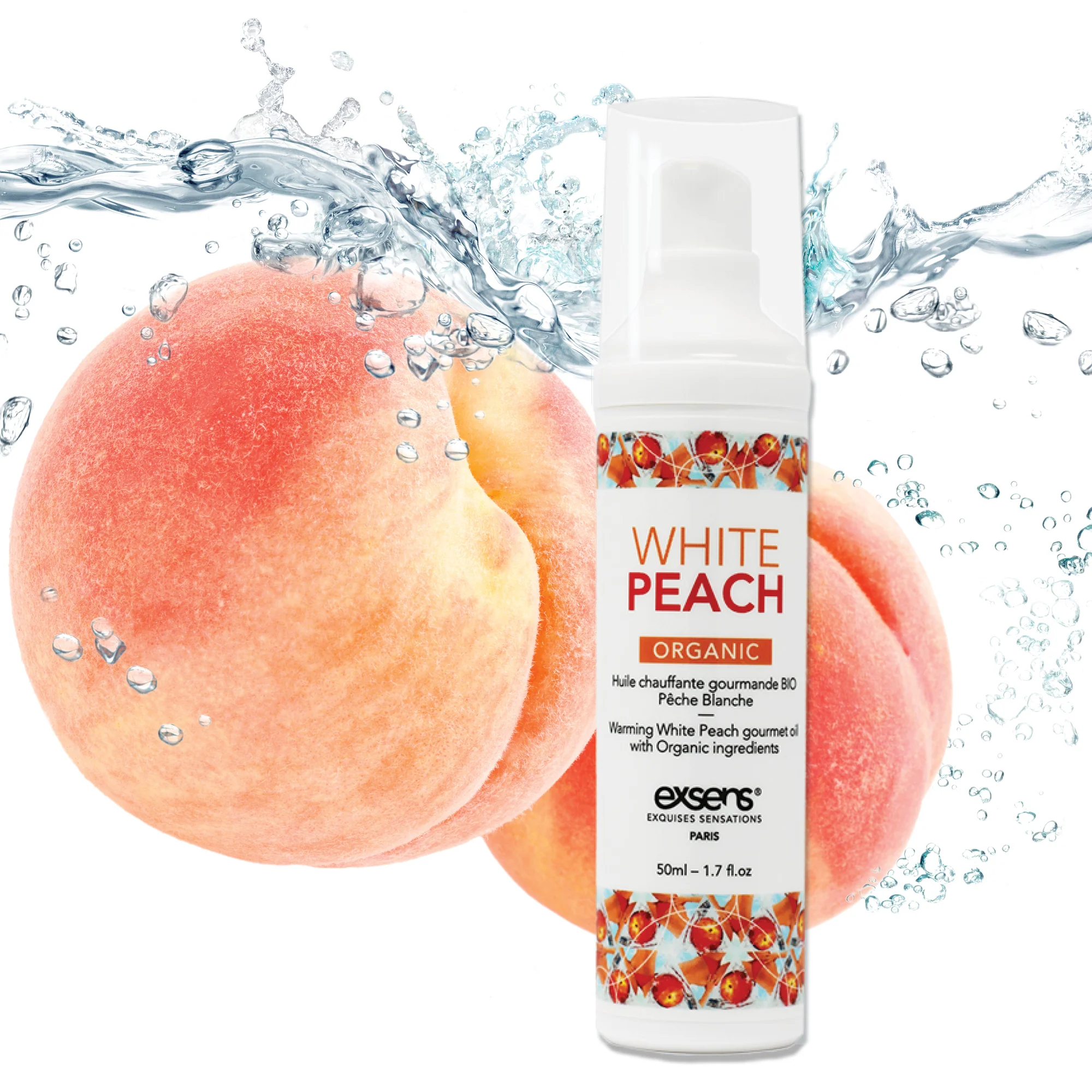 Exsens White Peach Warming Intimate Organic Massage Oil, 50ml (1.7 fl.oz), 1 count - Image 3